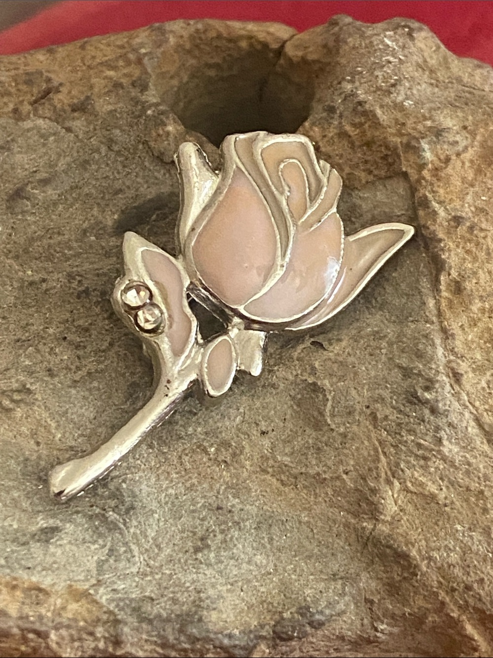 5/$10❤️❤️❤️Vintage Pale Pink Enamel Tulip Broach